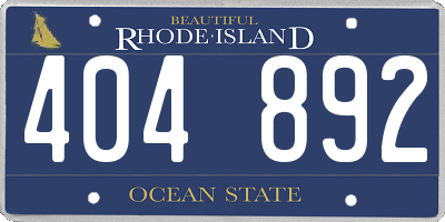 RI license plate 404892