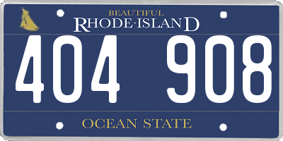 RI license plate 404908