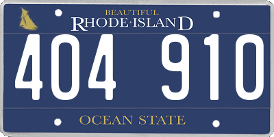 RI license plate 404910