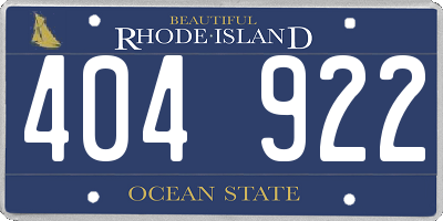 RI license plate 404922