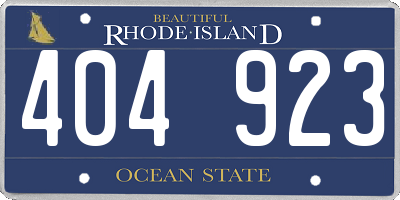 RI license plate 404923