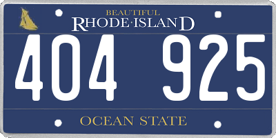 RI license plate 404925