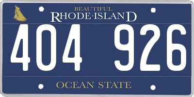 RI license plate 404926