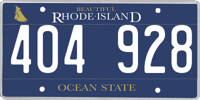 RI license plate 404928
