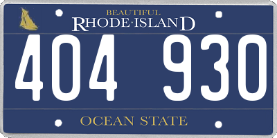 RI license plate 404930