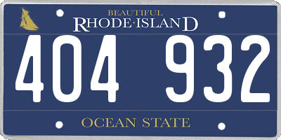 RI license plate 404932