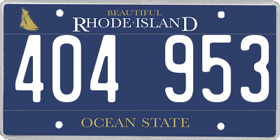 RI license plate 404953