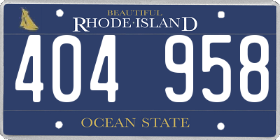 RI license plate 404958