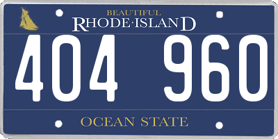 RI license plate 404960