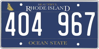 RI license plate 404967