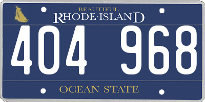 RI license plate 404968