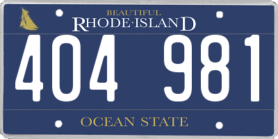 RI license plate 404981