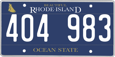 RI license plate 404983