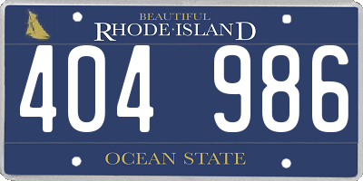 RI license plate 404986
