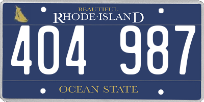 RI license plate 404987