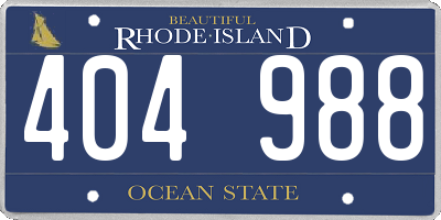 RI license plate 404988