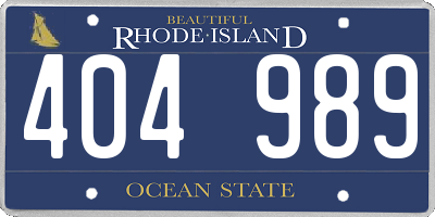 RI license plate 404989