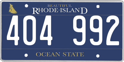 RI license plate 404992
