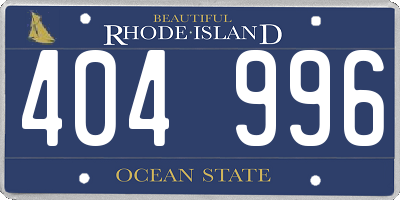 RI license plate 404996