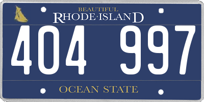 RI license plate 404997