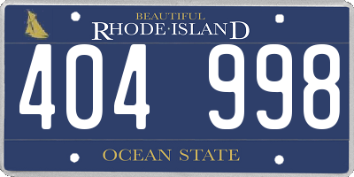 RI license plate 404998