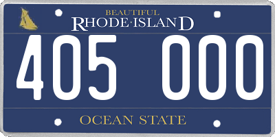 RI license plate 405000