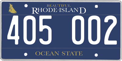 RI license plate 405002
