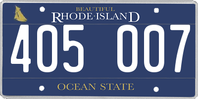 RI license plate 405007