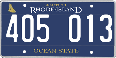 RI license plate 405013