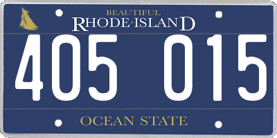 RI license plate 405015