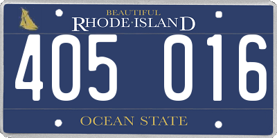 RI license plate 405016