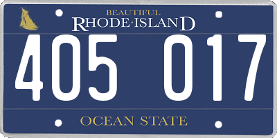 RI license plate 405017
