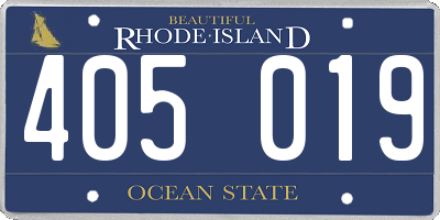 RI license plate 405019