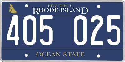 RI license plate 405025