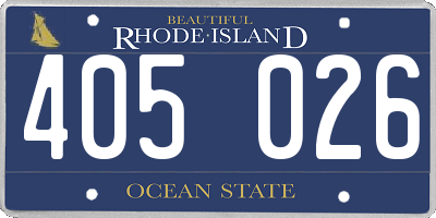RI license plate 405026