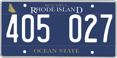RI license plate 405027