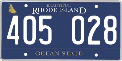 RI license plate 405028