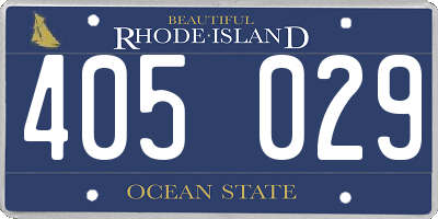 RI license plate 405029