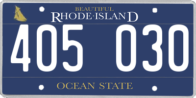 RI license plate 405030