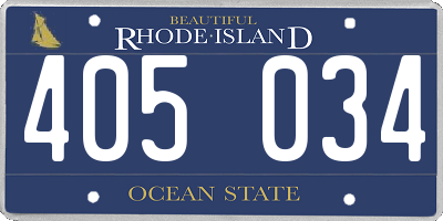 RI license plate 405034