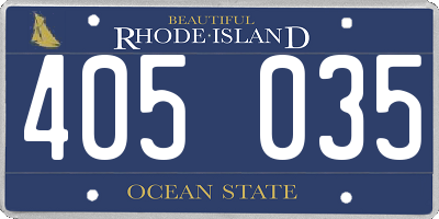 RI license plate 405035