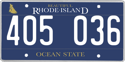 RI license plate 405036