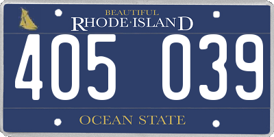 RI license plate 405039
