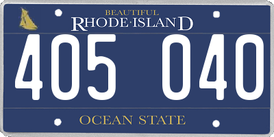 RI license plate 405040