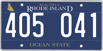 RI license plate 405041