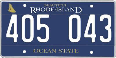 RI license plate 405043