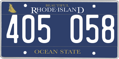 RI license plate 405058