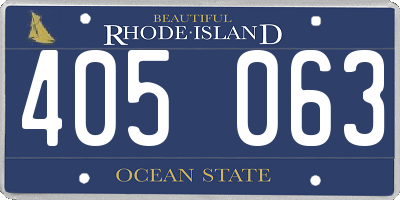 RI license plate 405063