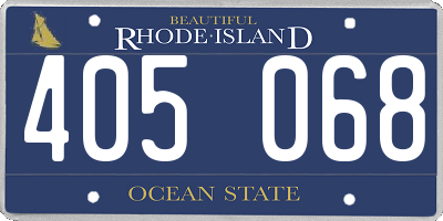 RI license plate 405068
