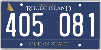 RI license plate 405081